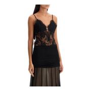 Kanten body met fluwelen bandjes Zimmermann , Black , Dames