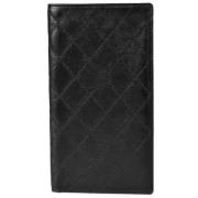 Pre-owned Leather wallets Chanel Vintage , Black , Dames