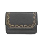 Pre-owned Leather wallets Cartier Vintage , Black , Dames