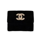 Pre-owned Leather wallets Chanel Vintage , Black , Dames