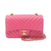 Pre-owned Leather chanel-bags Chanel Vintage , Pink , Dames