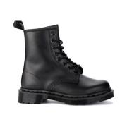 Mono Glad Leren Enkellaarzen Dr. Martens , Black , Dames