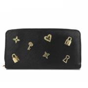 Pre-owned Leather wallets Louis Vuitton Vintage , Black , Dames