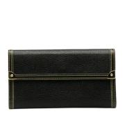 Pre-owned Leather wallets Louis Vuitton Vintage , Black , Dames