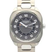 Pre-owned Metal watches Hermès Vintage , Gray , Heren