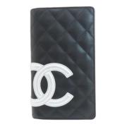 Pre-owned Leather wallets Chanel Vintage , Black , Dames