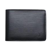 Pre-owned Leather wallets Louis Vuitton Vintage , Black , Heren