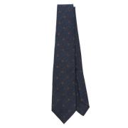 Blauwe Bloemen Jacquard Stropdas Barba , Blue , Heren