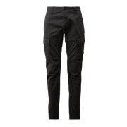 Stretch Sateen Lenszak Cargo Broek C.p. Company , Black , Heren