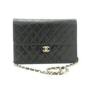 Pre-owned Leather wallets Chanel Vintage , Black , Dames