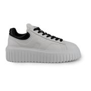 Witte Leren Veterschoenen Hogan , White , Dames