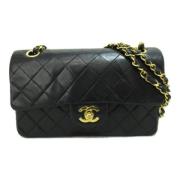 Pre-owned Leather chanel-bags Chanel Vintage , Black , Dames