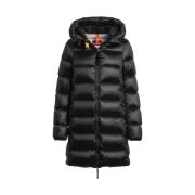 Lange gewatteerde jas met capuchon Parajumpers , Black , Dames