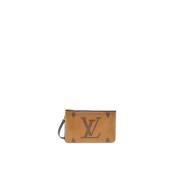 Dubbele Rits Pochette in Monogram Canvas Louis Vuitton , Brown , Dames