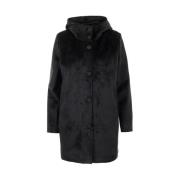 Zwarte Velvet Neo Parka Jas RRD , Black , Dames