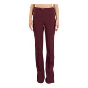 Wijde Pijp Stretch Crepe Broek Elisabetta Franchi , Red , Dames