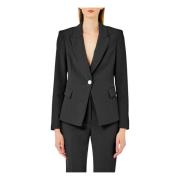 Blazer Jas Ongevoerd Liu Jo , Black , Dames