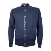 Luxe Cashmere Cardigan Blauw Slim Fit Cashmere Company , Blue , Heren