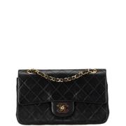 Pre-owned Leather chanel-bags Chanel Vintage , Black , Dames