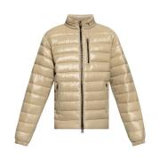 Beige Gewatteerde Jas Hoge Hals Rits Save The Duck , Beige , Heren