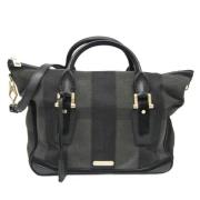 Pre-owned Leather handbags Burberry Vintage , Black , Dames