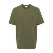 Groene Fox Head Patch T-shirt Maison Kitsuné , Green , Heren