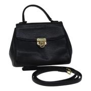 Pre-owned Leather handbags Versace Pre-owned , Black , Dames