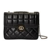 Deco Schoudertas in Zwart Gewatteerd Leer Gucci , Black , Dames