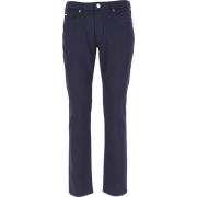 Blauwe Slim Fit Twill Stretch Broek Emporio Armani , Blue , Heren