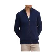 Blauwe Zip Trui met Zijzakken Hugo Boss , Blue , Heren