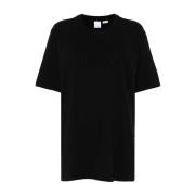 Zwart Katoenen Jersey Logo T-shirt Pinko , Black , Dames