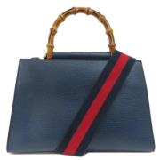 Pre-owned Leather gucci-bags Gucci Vintage , Blue , Dames