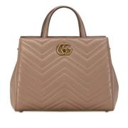 Pre-owned Leather gucci-bags Gucci Vintage , Beige , Dames