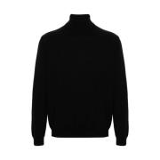 Zwarte Gebreide Coltrui Sweater Zanone , Black , Heren