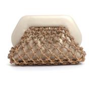 Gouden Strass Clutch THEMOIRè , Beige , Dames