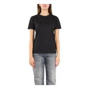 Geborduurd katoenen jersey t-shirt Dondup , Black , Dames