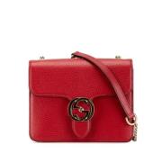 Pre-owned Leather crossbody-bags Gucci Vintage , Red , Dames