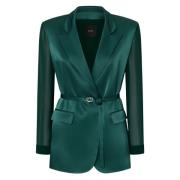 Groene Gagny Saten Blazer Jas Pinko , Green , Dames