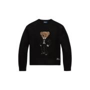 Jacquard Wol Kasjmier Polo Bear Trui Polo Ralph Lauren , Black , Dames