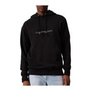 Chenille Monologo Hoodie Zwart Calvin Klein , Black , Heren