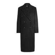 Formele Lange Wollen Jas in Zwart Hugo Boss , Black , Dames