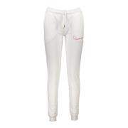 Sportieve witte damesbroek met borduursel Cavalli Class , White , Dame...