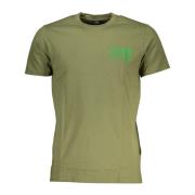 Groene T-shirt met korte mouwen en logo Cavalli Class , Green , Heren