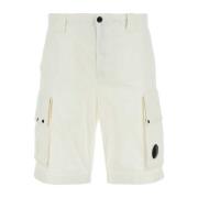 Witte Stretch Bermuda Shorts C.p. Company , White , Heren