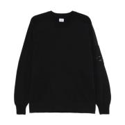 Zwarte Gebreide Crew Neck Sweater C.p. Company , Black , Heren