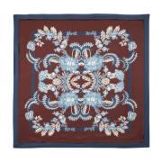 Bordeaux Bloemen Foliage Zijden Sjaal Etro , Red , Dames