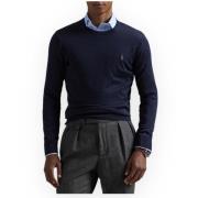 Merino Crewneck Pullover Sweater Polo Ralph Lauren , Blue , Heren