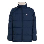 Blauwe Hooded Pufferjas Tommy Hilfiger , Blue , Heren