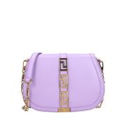 Stijlvolle Leren Tas voor Vrouwen Versace , Purple , Dames