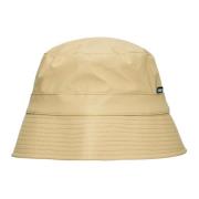 Zand Bucket Hat met PU-stof Rains , Beige , Unisex